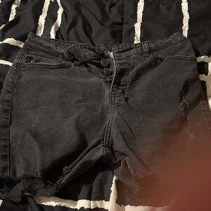 KanCan Black Distressed Jean Shorts